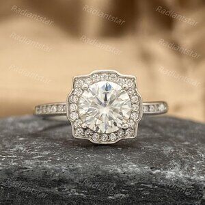 NEW Certified 1ct. t.w. Moissanite Vintage Style Ring